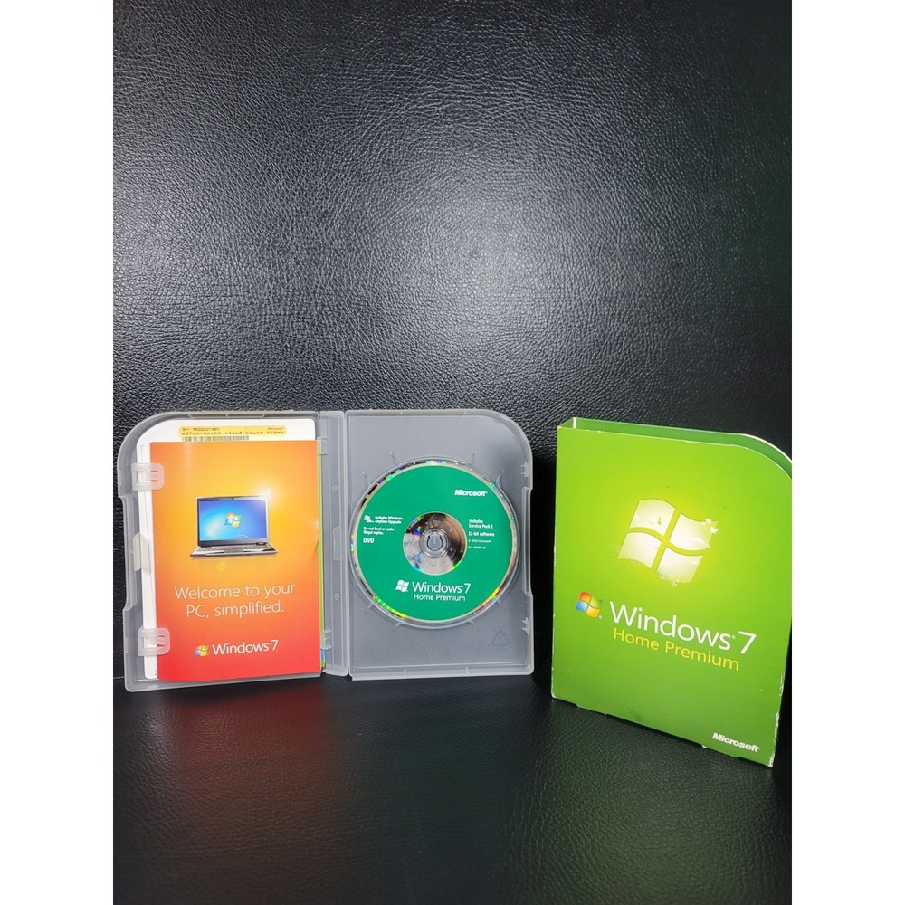 Microsoft Windows 7 Home Premium 32-Bit And 64 Bit with Product Key - VGC